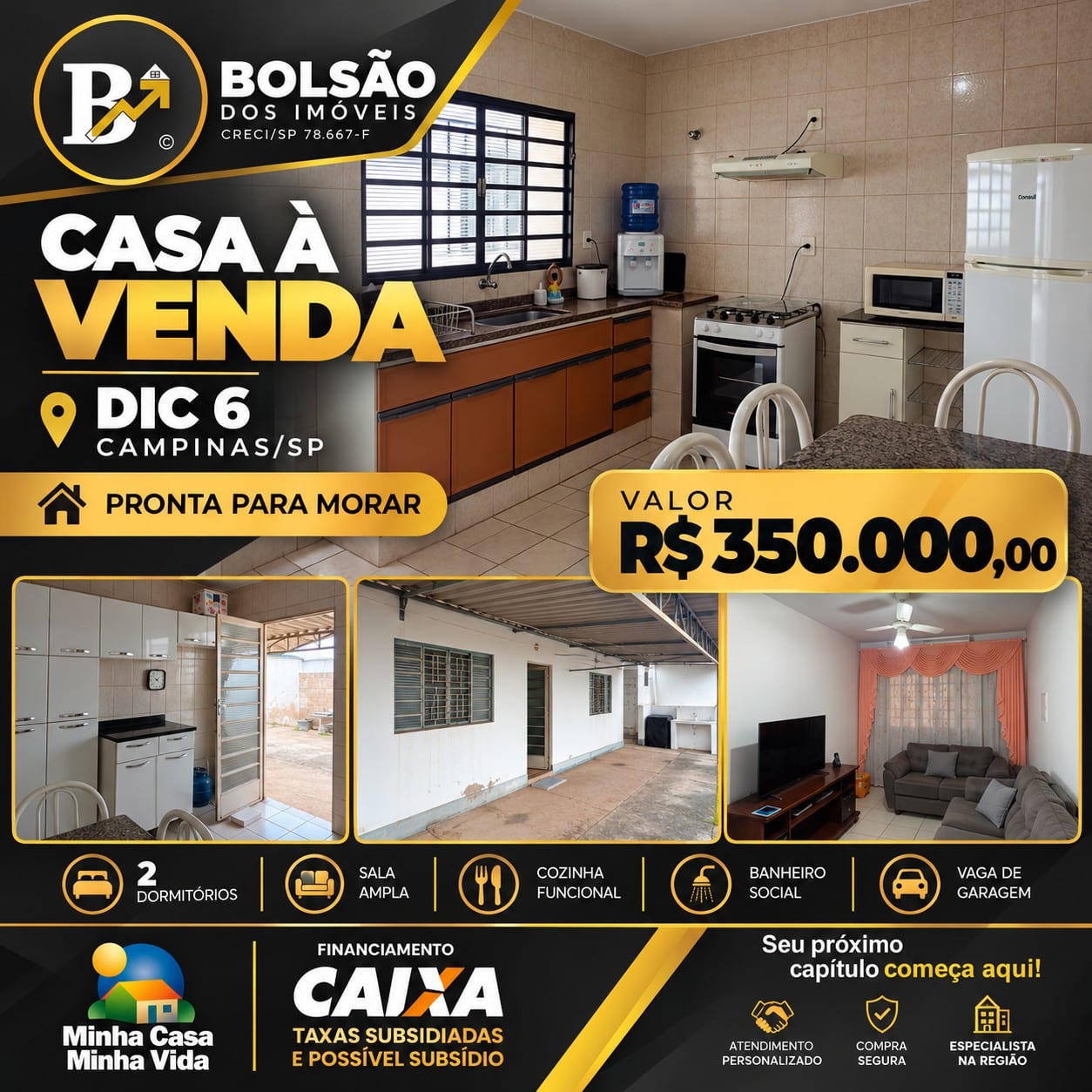 Casa em Dic VI (Conjunto Habitacional Santo Dias Silva), Campinas
